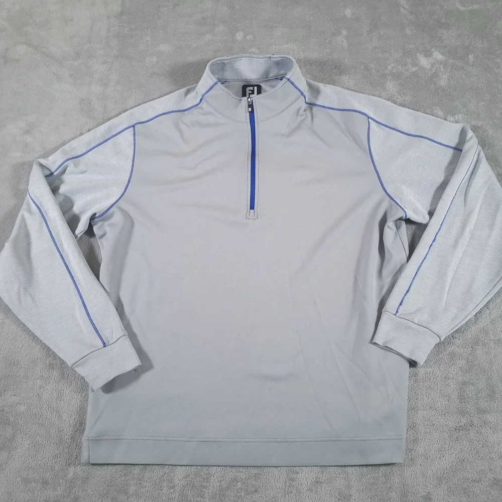 FootJoy Shirt Mens Large Gray 1/4 Zip Pullover Golf Athletic Performance L/S‎